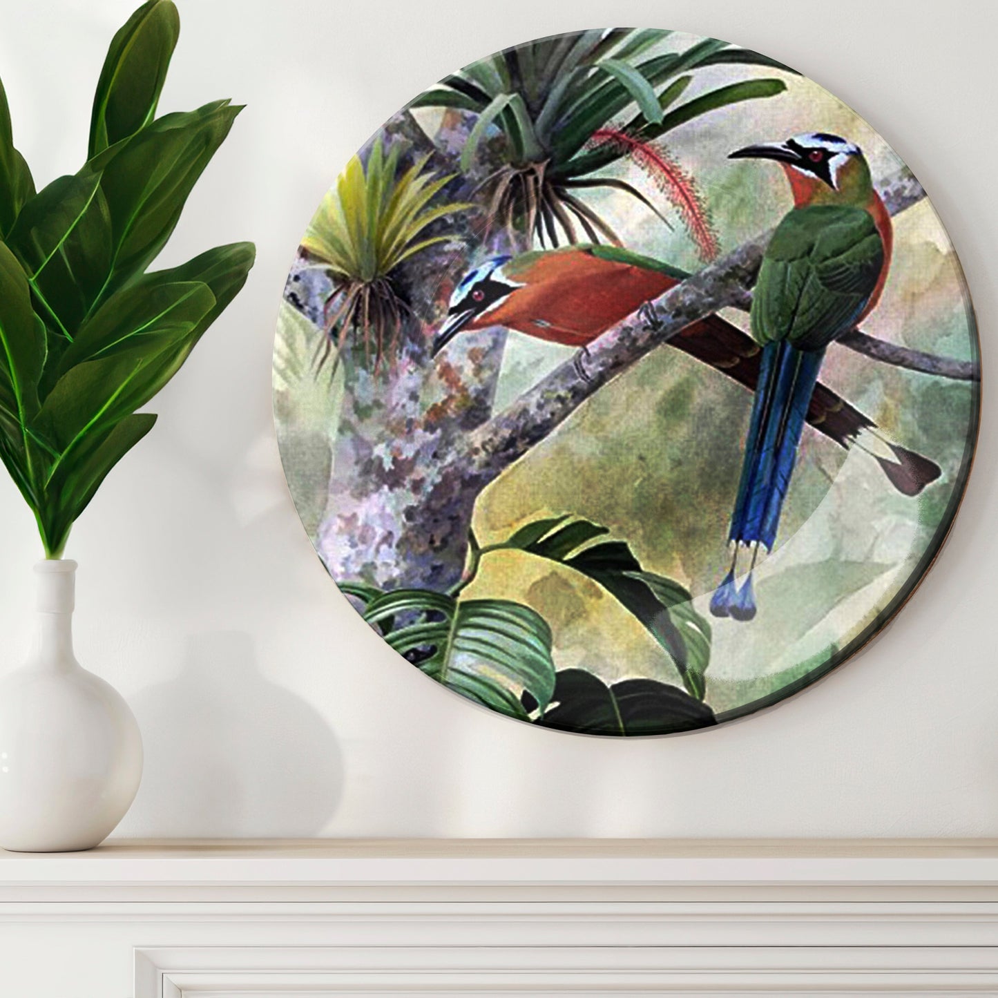 Tropical Birds Decorative Ceramic Wall Plate