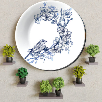 Blossom Bird Decorative Ceramic Wall Plate