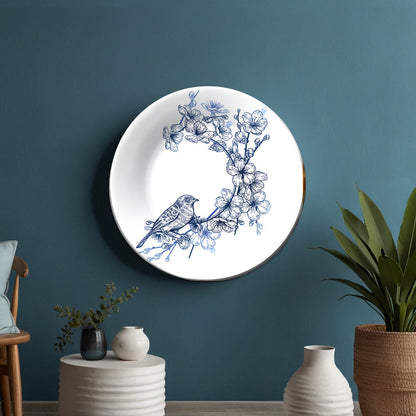 Blossom Bird Decorative Ceramic Wall Plate