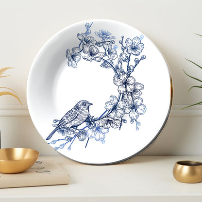 Blossom Bird Decorative Ceramic Wall Plate