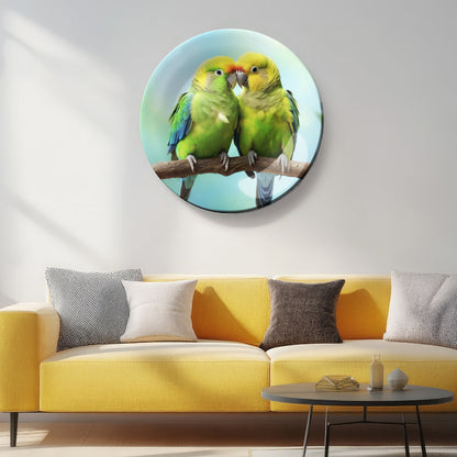 Loving Parrots Decorative Ceramic Wall Plate