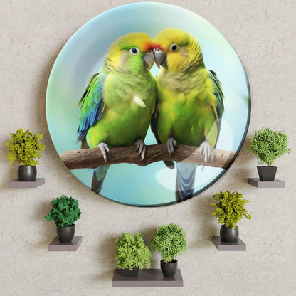 Loving Parrots Decorative Ceramic Wall Plate