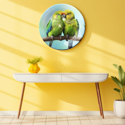 Loving Parrots Decorative Ceramic Wall Plate