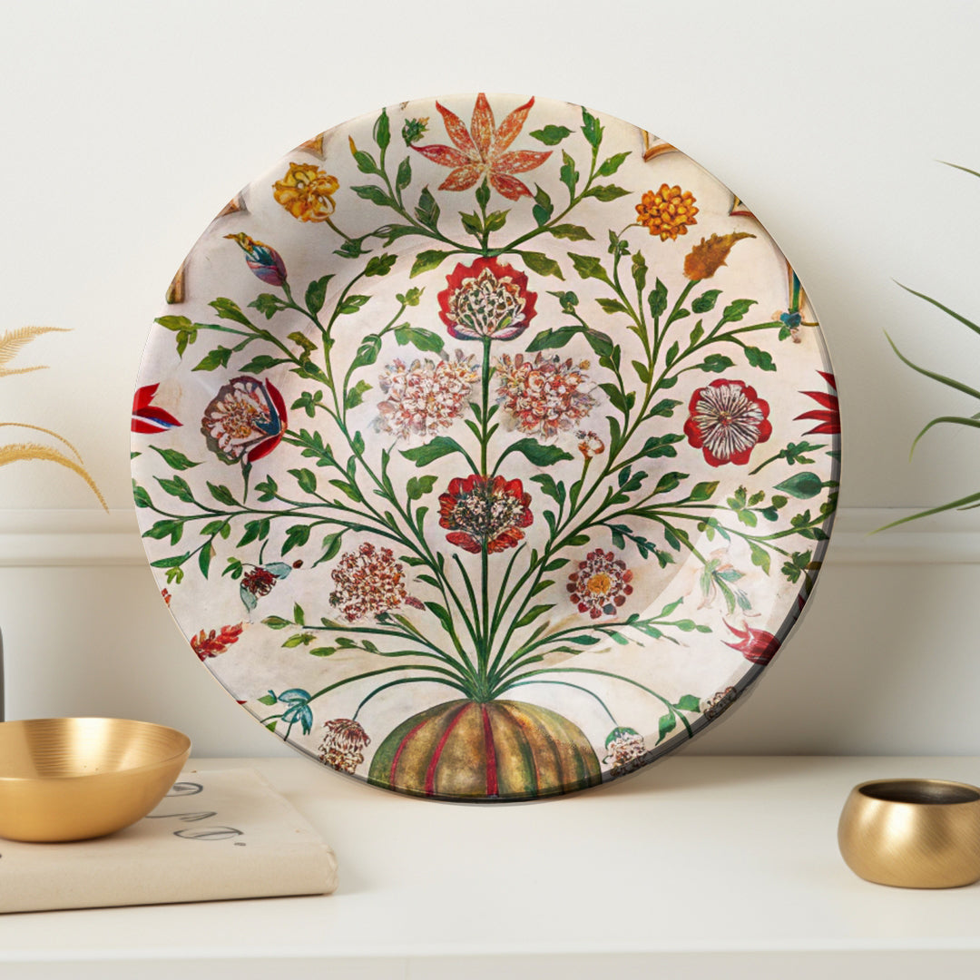 Timeless Bloom Decorative Ceramic Wall Plate