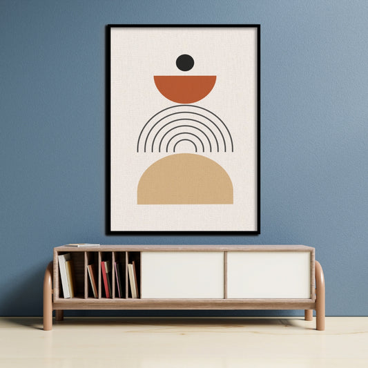 Balanced Harmony Boho Canvas Painting Framed Wall Art