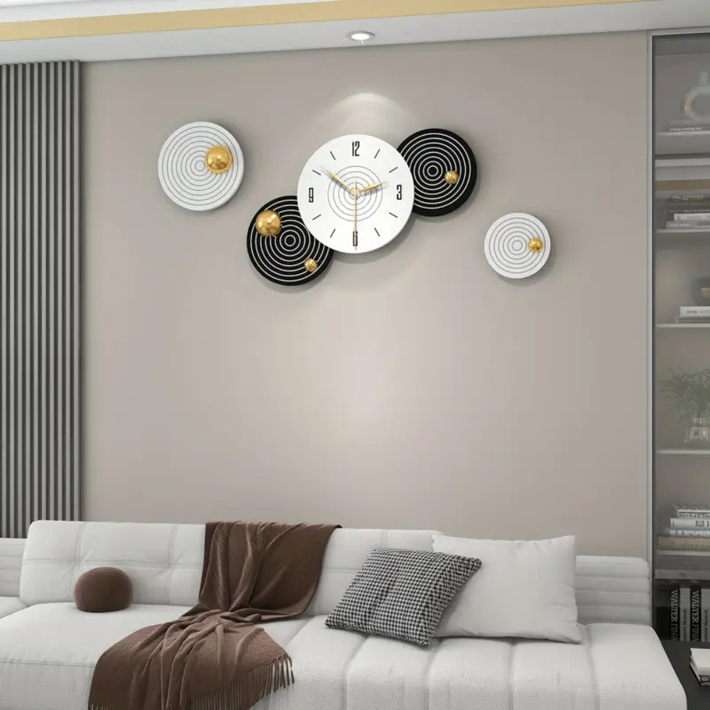 Modern Wall Clock Silent Non-Ticking Metal Wall Clock