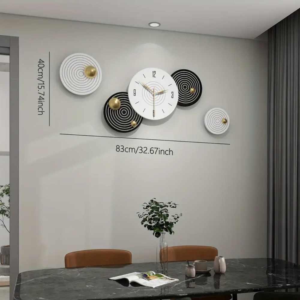 Modern Wall Clock Silent Non-Ticking Metal Wall Clock