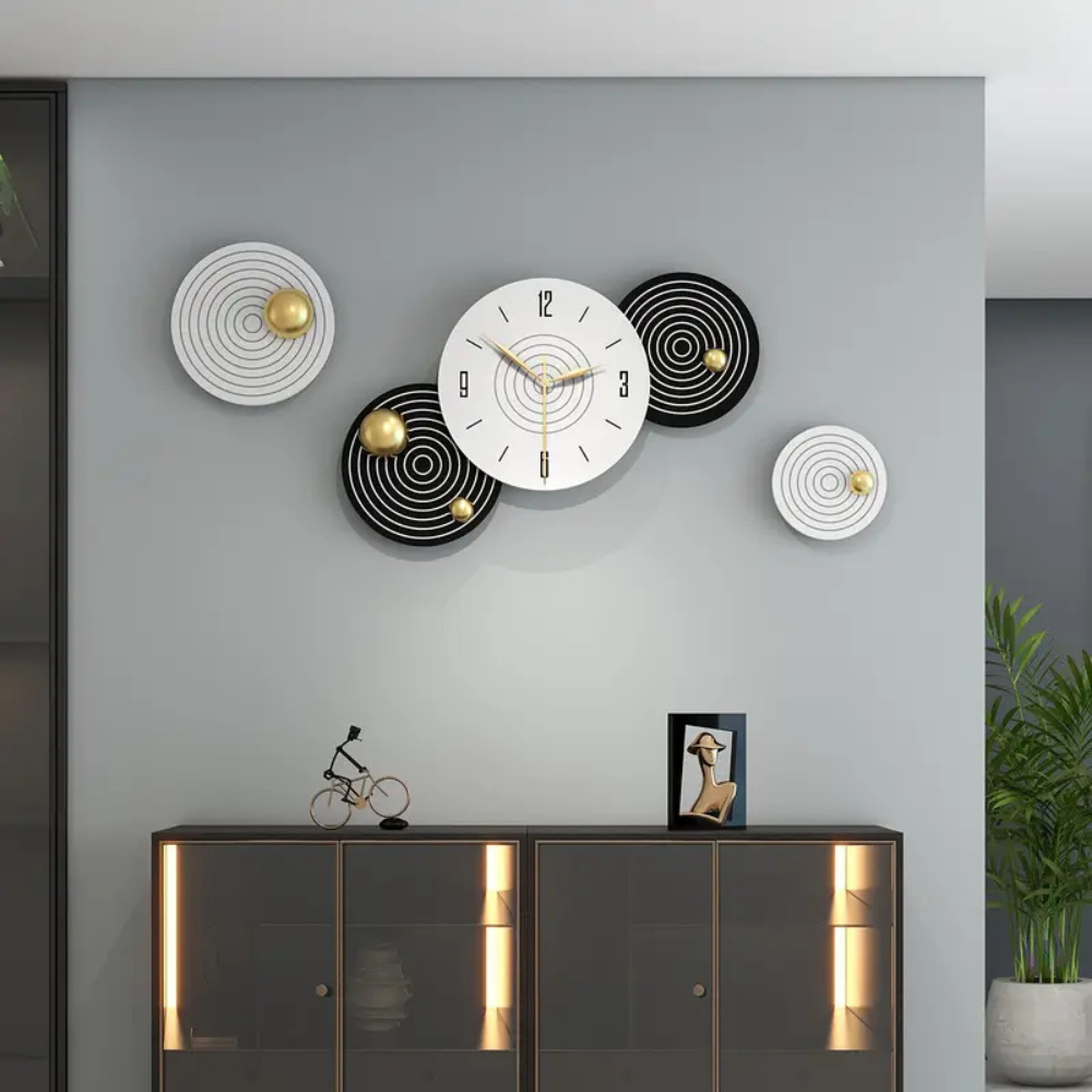 Modern Wall Clock Silent Non-Ticking Metal Wall Clock