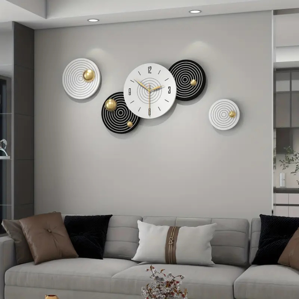 Modern Wall Clock Silent Non-Ticking Metal Wall Clock