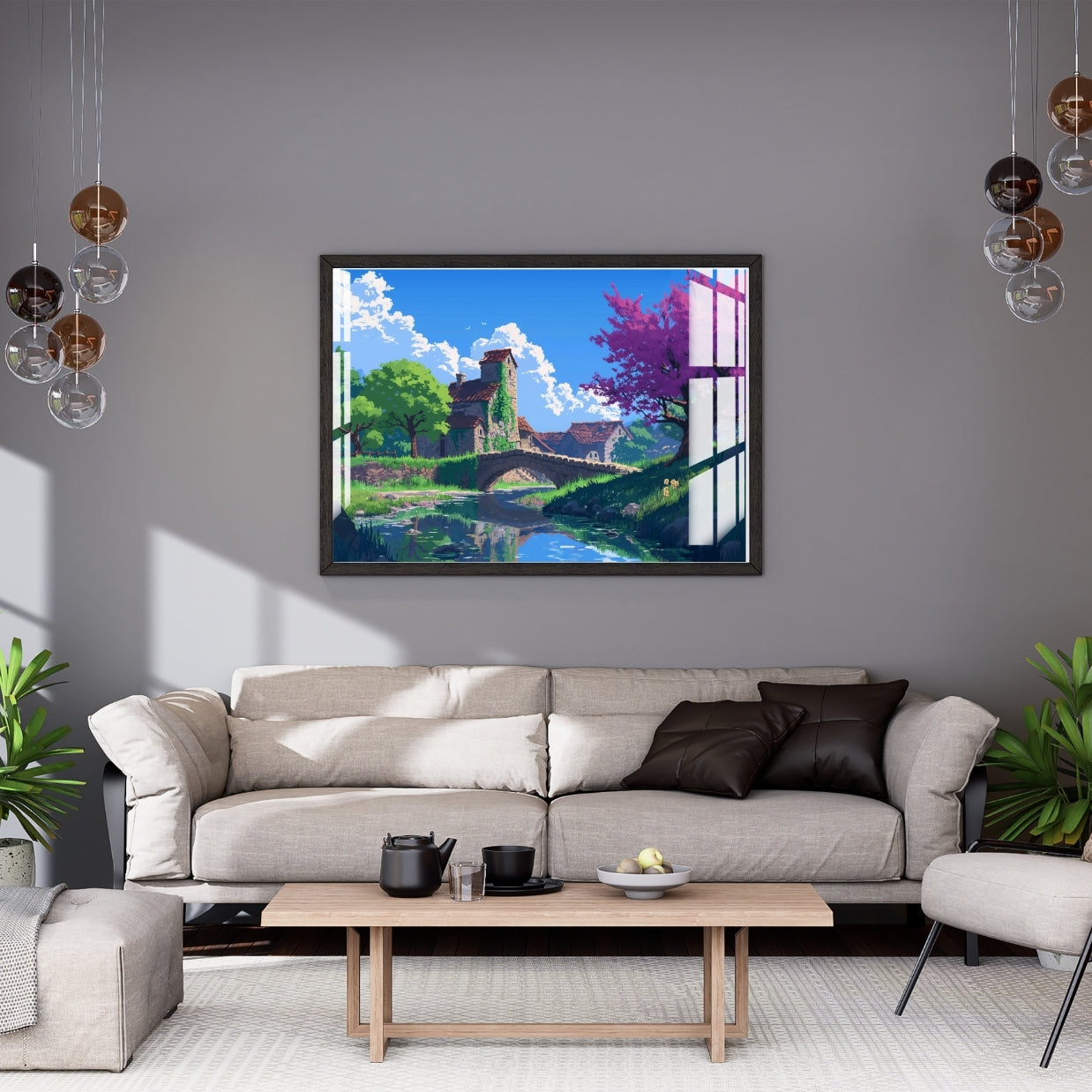 Blossom Village Escape Metal Print With or Without Frame Wall Art