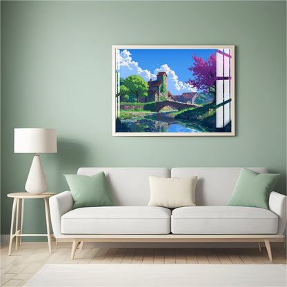 Blossom Village Escape Metal Print With or Without Frame Wall Art