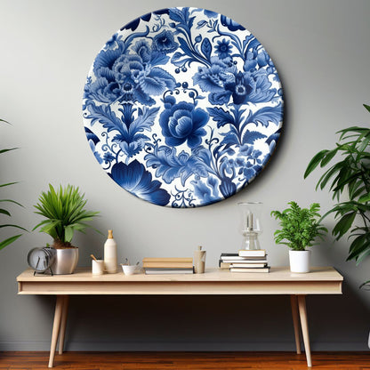 Blue Floral Wall Art Decorative Wall Plate