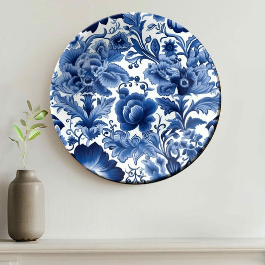 Blue Floral Wall Art Decorative Wall Plate