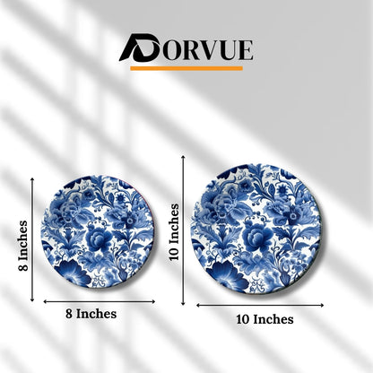 Blue Floral Wall Art Decorative Wall Plate