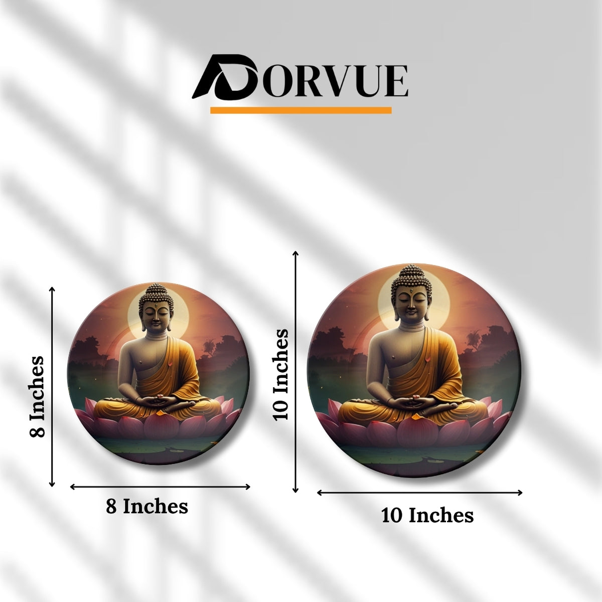 Buddha Meditating In Lotus Decorative Wall Plate