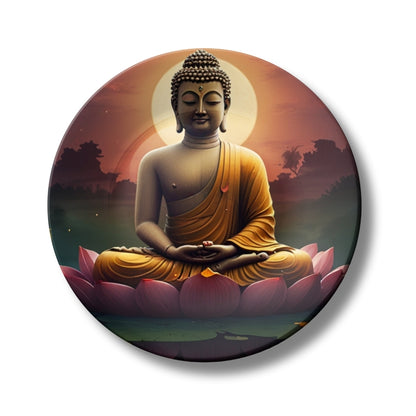 Buddha Meditating In Lotus Decorative Wall Plate