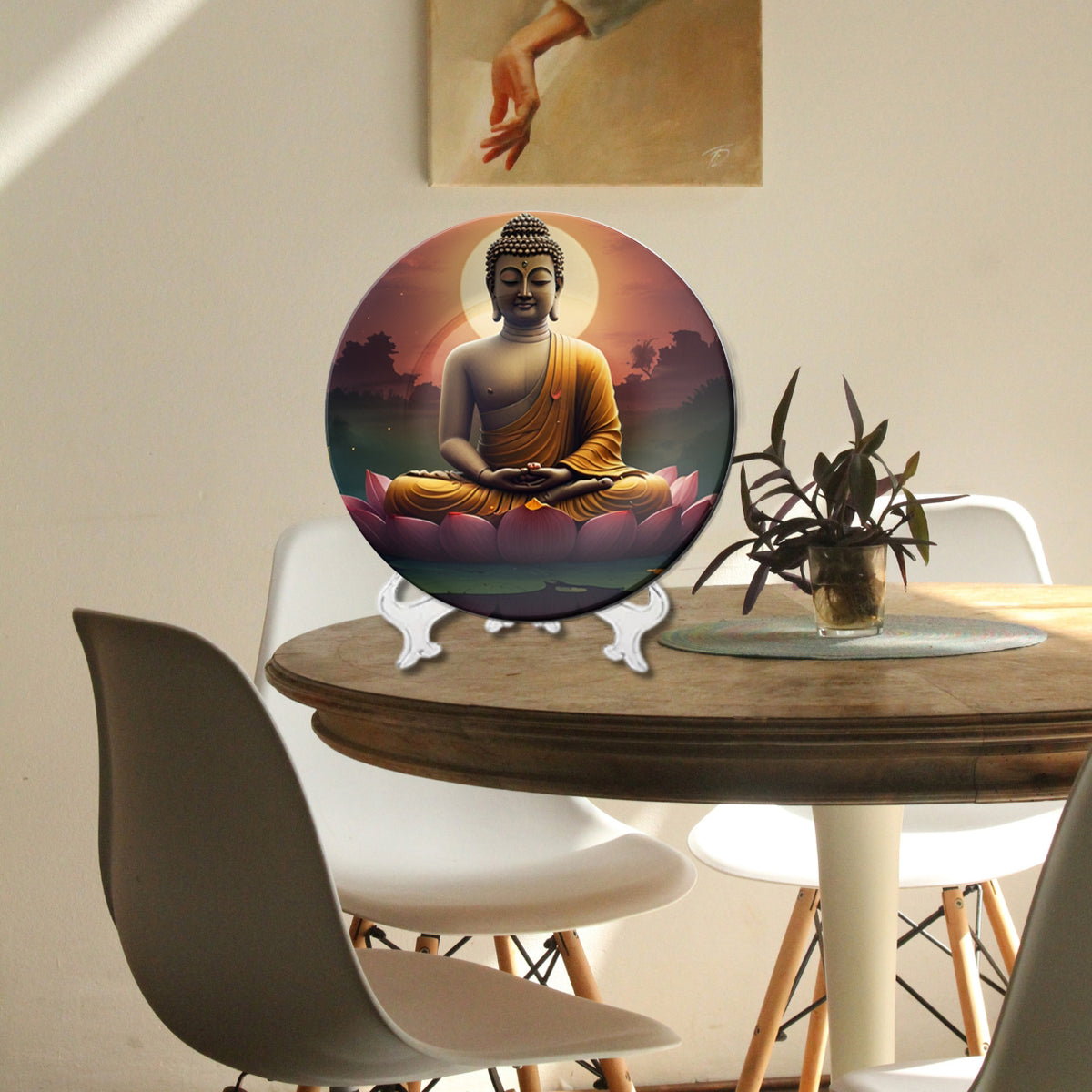 Buddha Meditating In Lotus Decorative Wall Plate