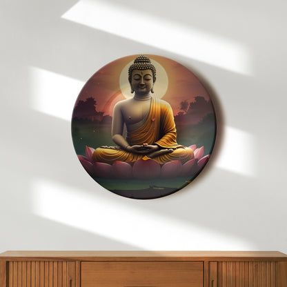 Buddha Meditating In Lotus Decorative Wall Plate