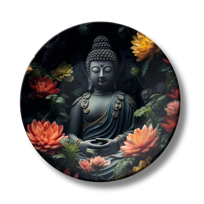 Buddha Meditating In Water Decorative Wall Plate