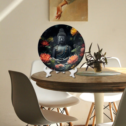 Buddha Meditating In Water Decorative Wall Plate