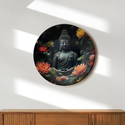 Buddha Meditating In Water Decorative Wall Plate