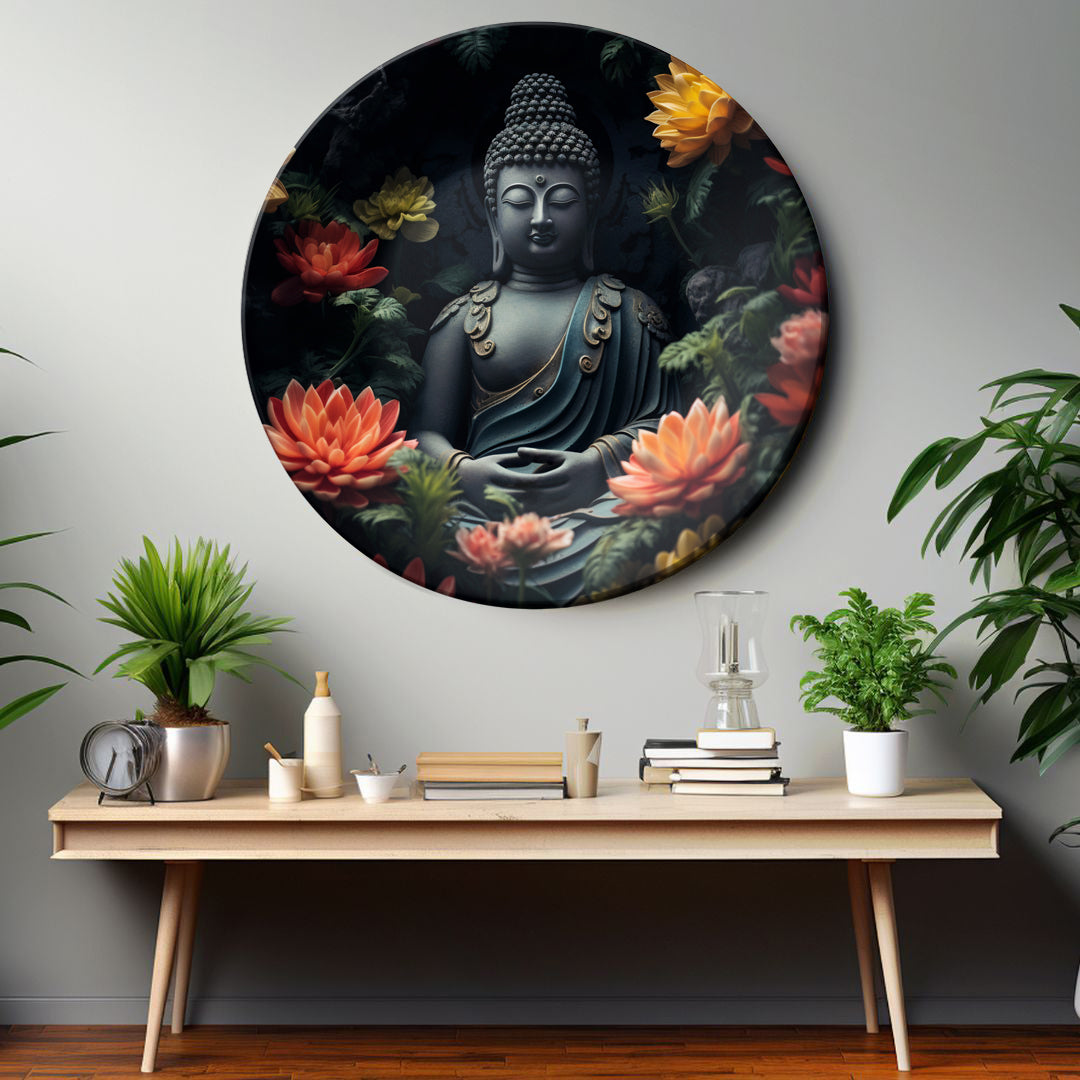Buddha Meditating In Water Decorative Wall Plate