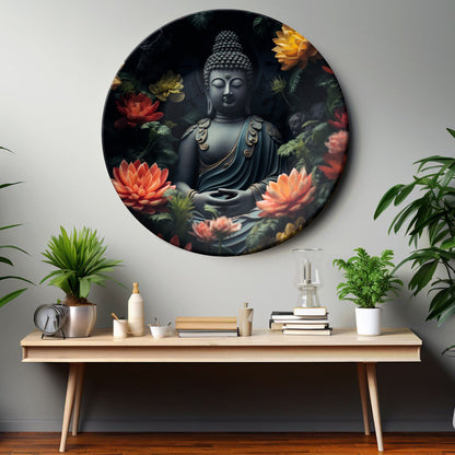 Buddha Meditating In Water Decorative Wall Plate