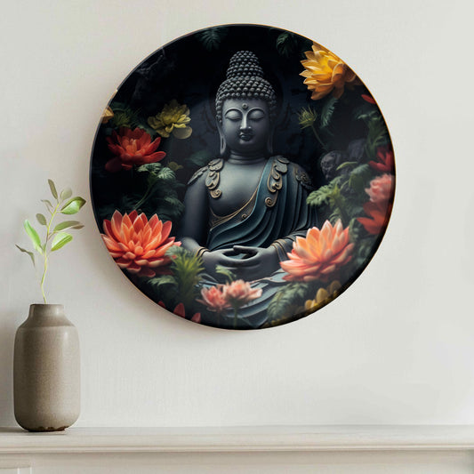 Buddha Meditating In Water Decorative Wall Plate