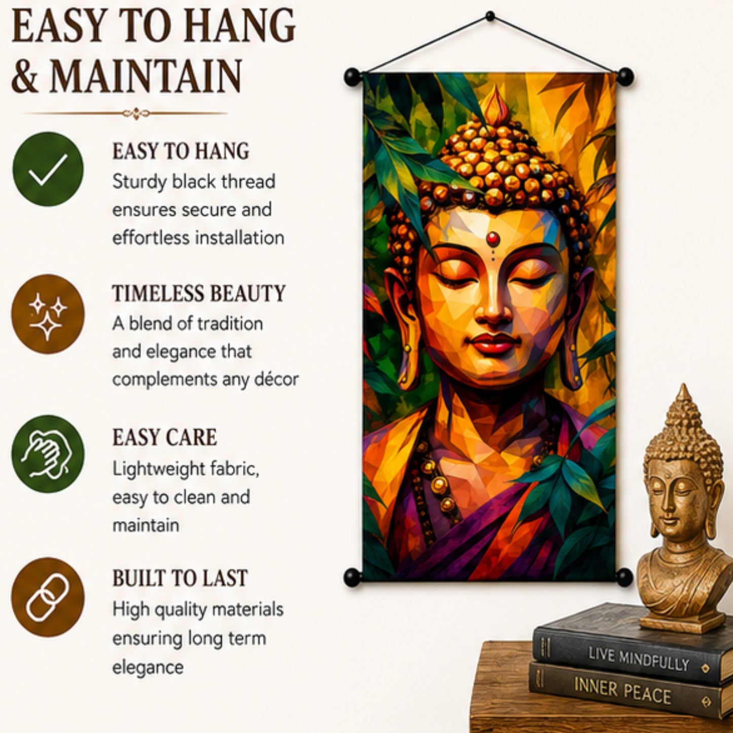 Buddha Wall Hanging Tapestry for Living Room & Bedroom