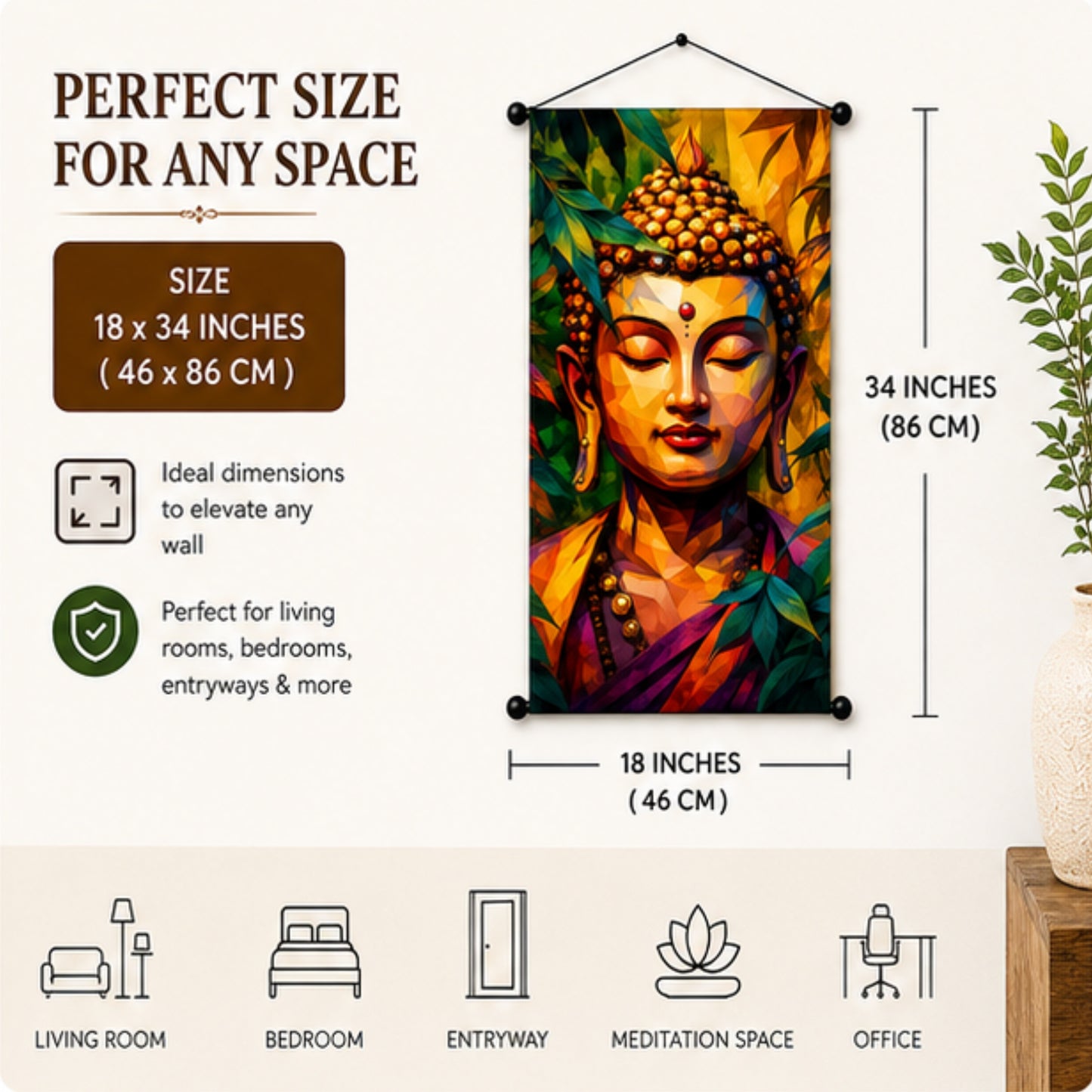 Buddha Wall Hanging Tapestry for Living Room & Bedroom