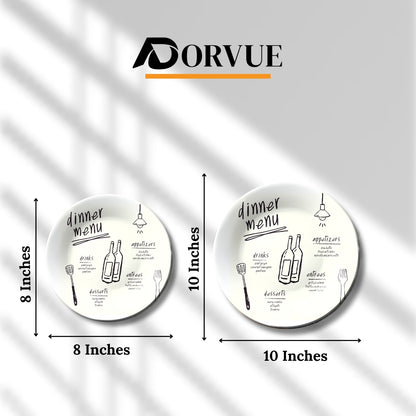 Dinner Menu Art Monochrome Café and Restaurant Wall Décor Decorative Wall Plate