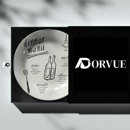 Dinner Menu Art Monochrome Café and Restaurant Wall Décor Decorative Wall Plate