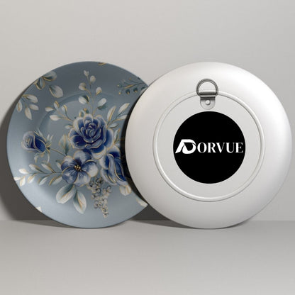 Captivating Blue and Gold Flowers Decorative Wall Plate