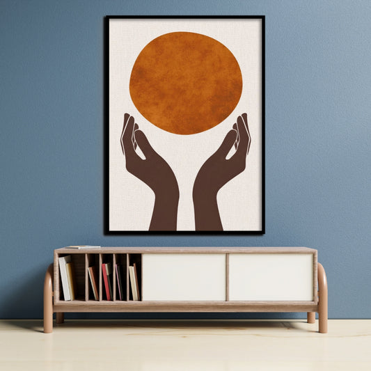 Catch the Moon Hands of Hope Canvas Painting Framed Wall Art