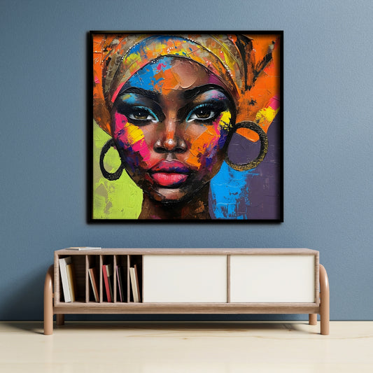 Color Queen Painted Majesty Canvas Painting Framed Wall Art