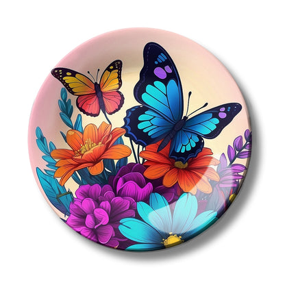Colourful Butterfly Wall Painting Decorative Wall Plate