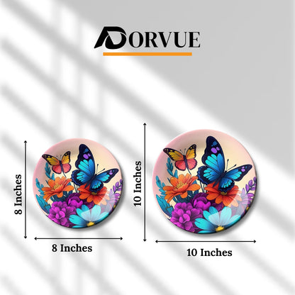 Colourful Butterfly Wall Painting Decorative Wall Plate