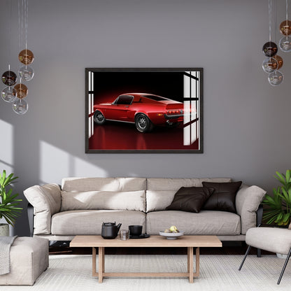 Crimson Classic Speed Metal Print With or Without Frame Wall Art