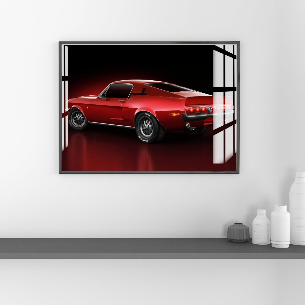 Crimson Classic Speed Metal Print With or Without Frame Wall Art