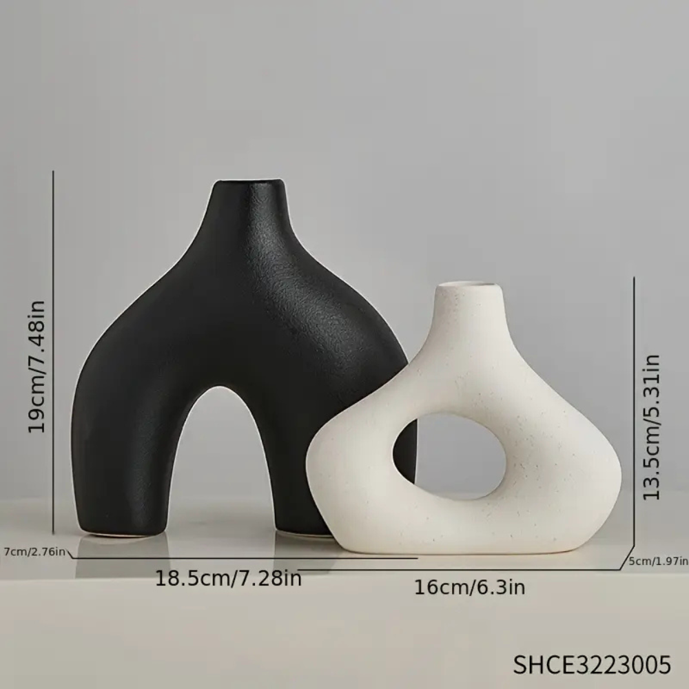 Set of 2 Nordic Art Modern Vases