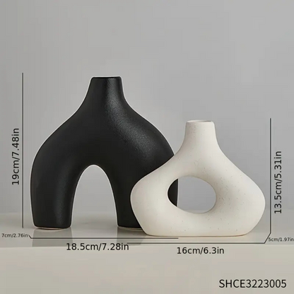 Set of 2 Nordic Art Modern Vases