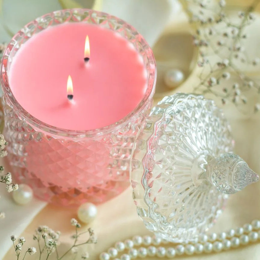 100% Soy Wax 2 Wick Handmade Luxury Crystal Jar Candle 200 Gm