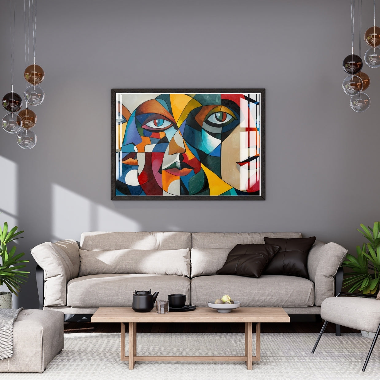 Faces of Expression Metal Print With or Without Frame Wall Art