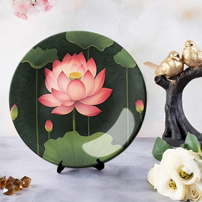 Pink Lotus Decorative Wall Plate Home Décor