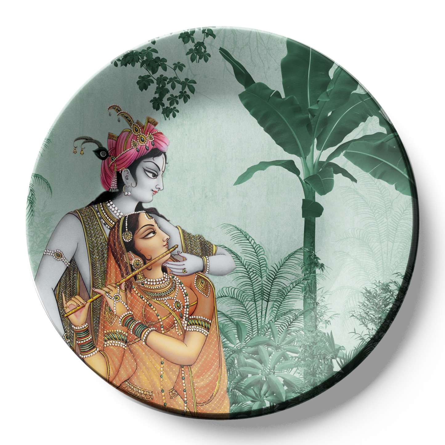 Radha Krishna Decorative Wall Plate For Home Décor