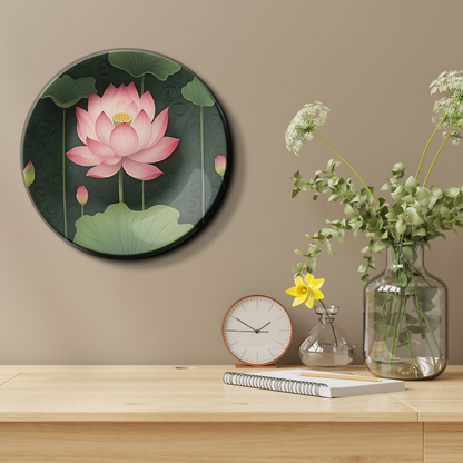 Pink Lotus Decorative Wall Plate Home Décor