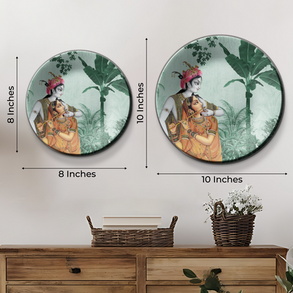 Radha Krishna Decorative Wall Plate For Home Décor