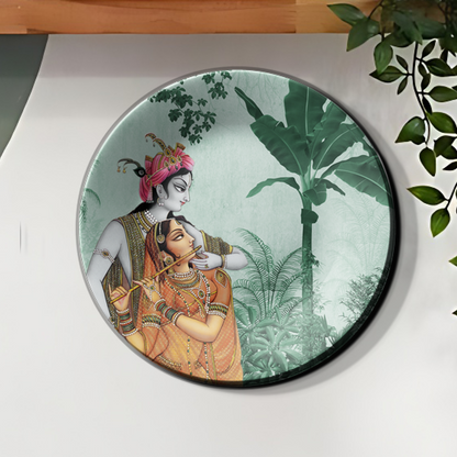 Radha Krishna Decorative Wall Plate For Home Décor