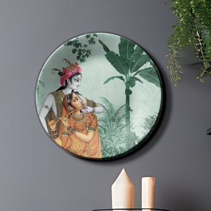 Radha Krishna Decorative Wall Plate For Home Décor