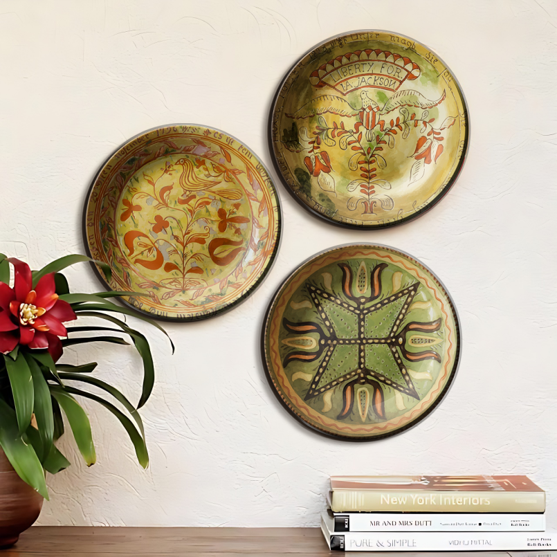 Set of 3 Assorted German Dish Art Wall Plates Art Décor